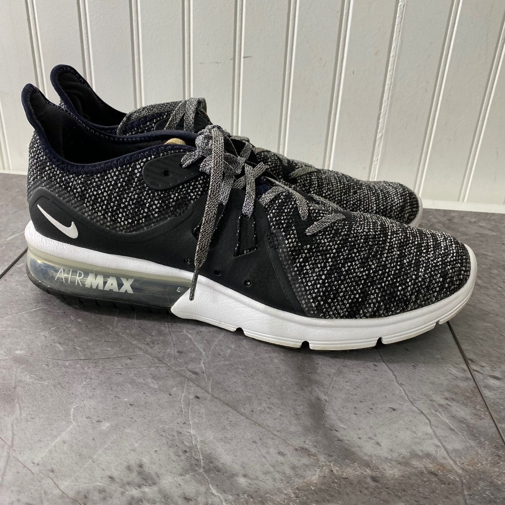 Nike Air Max Sequent 3 'Black' 908993-011 Women Shoes Sz 11 Black  Knit Athletic